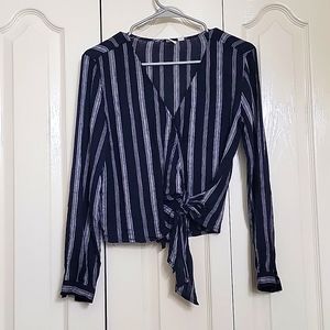 Gap linen blend wrap top